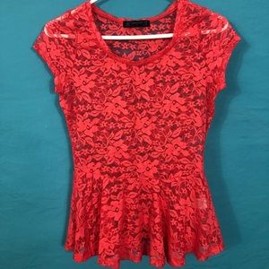 Lacy Peplum Top, size S
